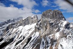 11 The Three Sisters - Faith Peak, Hope Peak and Charity Peak From Helicopter After Takeoff From Canmore To Mount Assiniboine In Winter